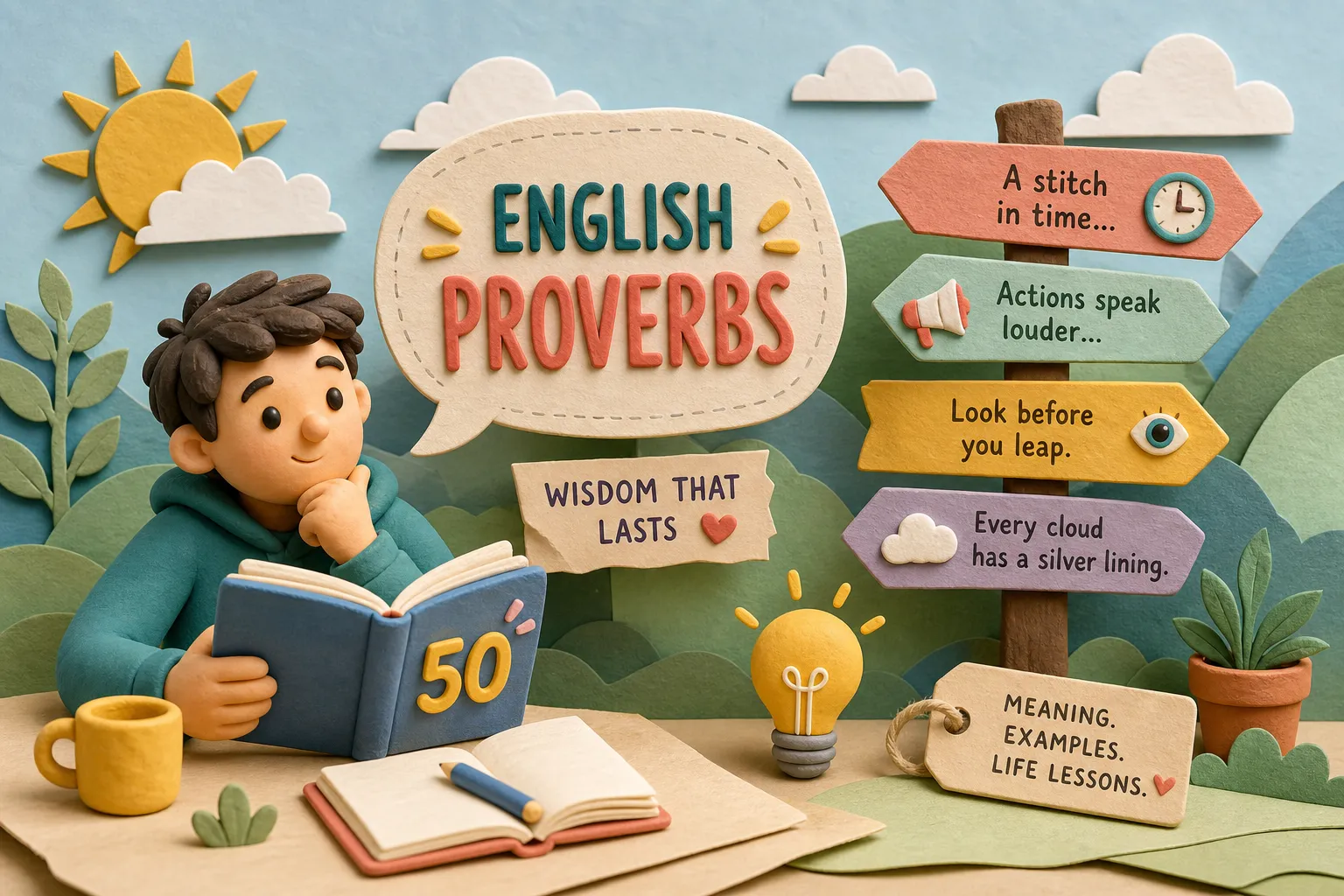 50 English Proverbs with Meaning and Real-Life Examples