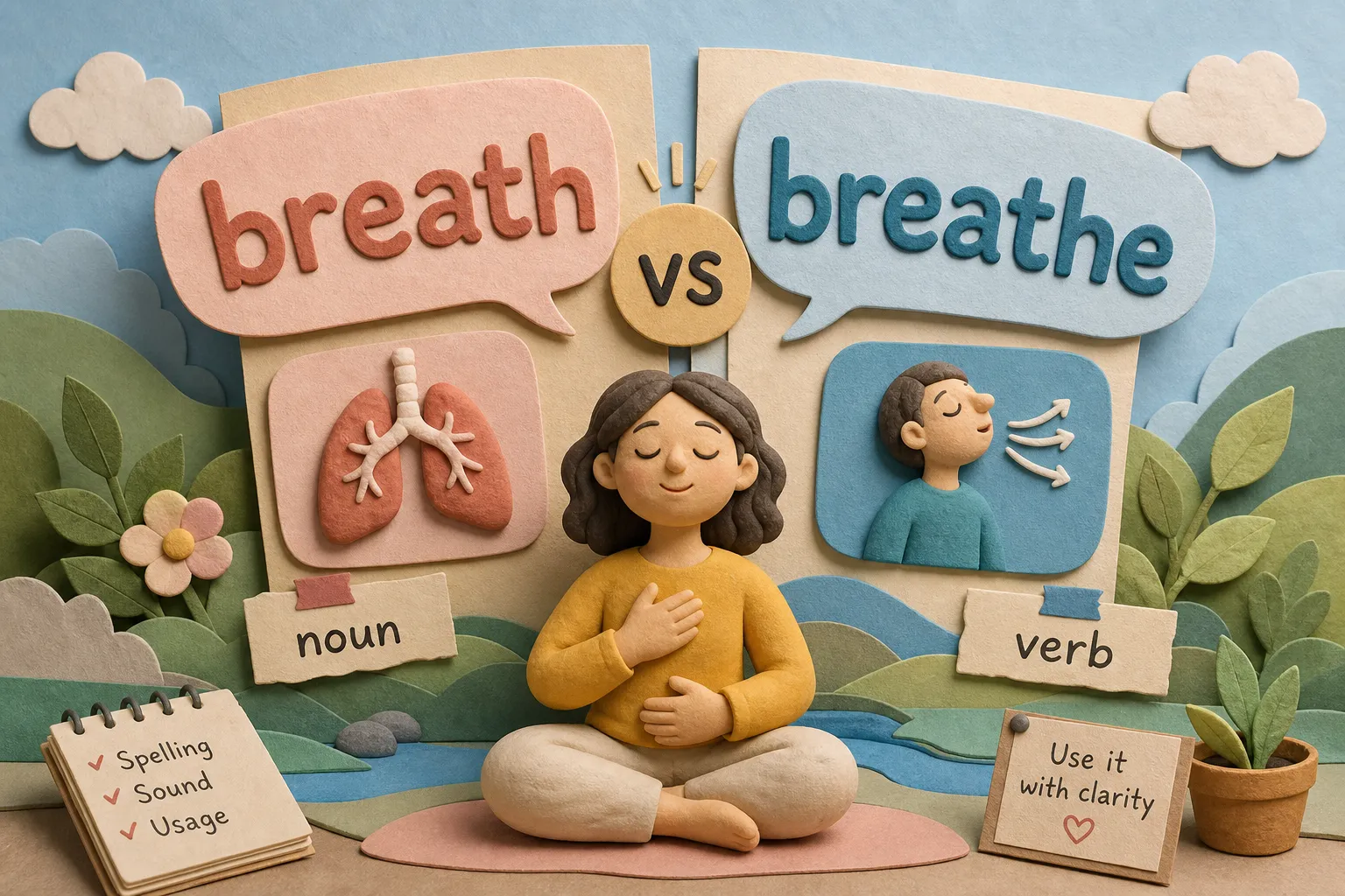 Breath vs Breathe: Spelling, Sound, and Usage