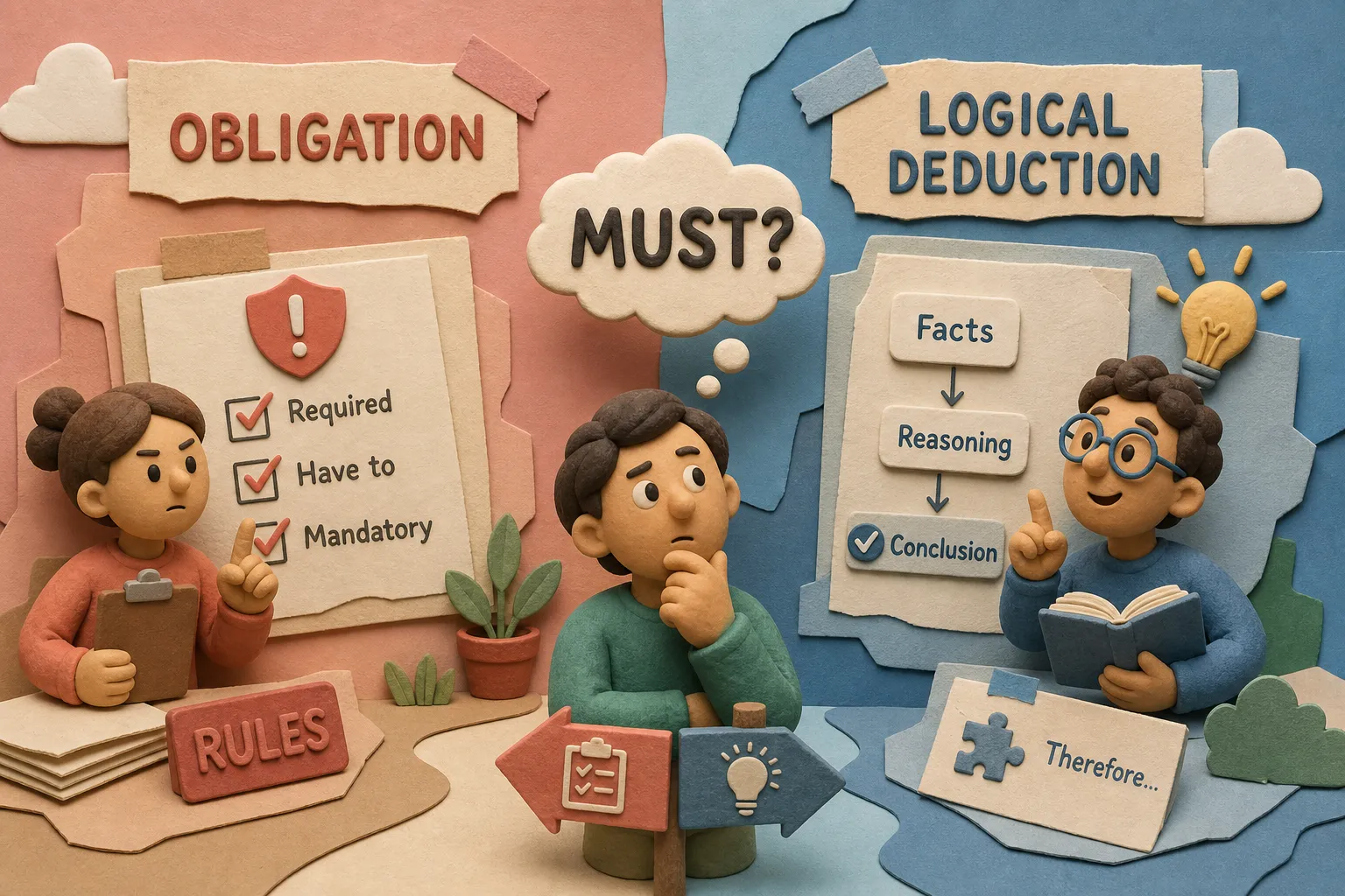 Must Meaning: Obligation vs. Logical Deduction
