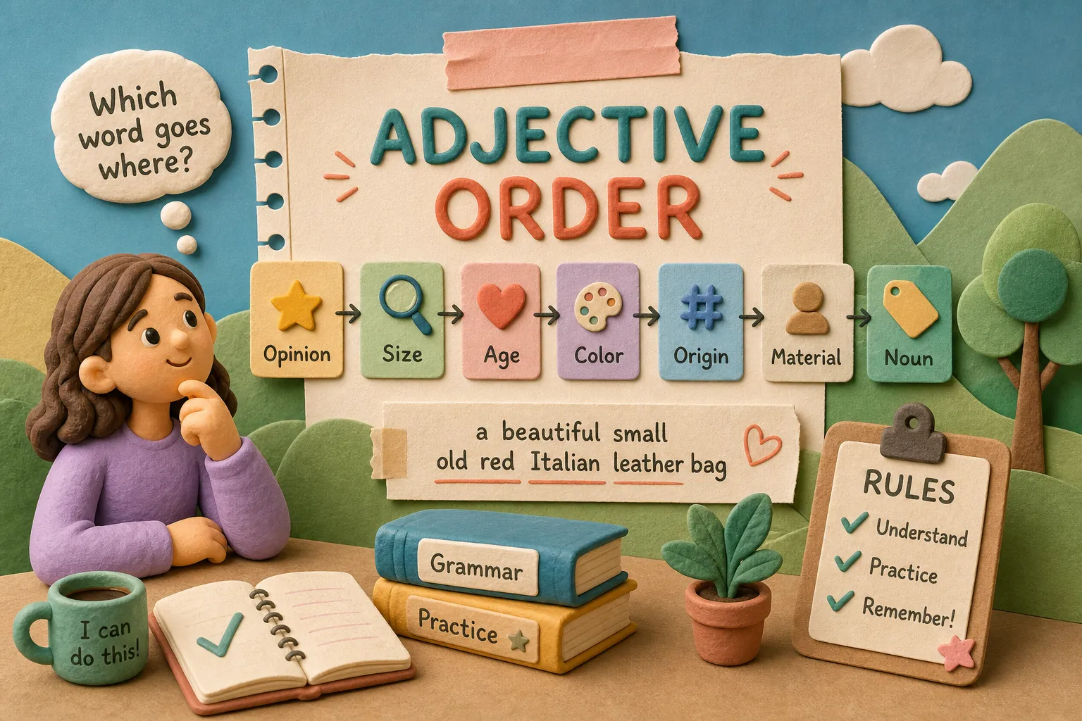 Order of Adjectives: The Rules Every ESL Learner Needs