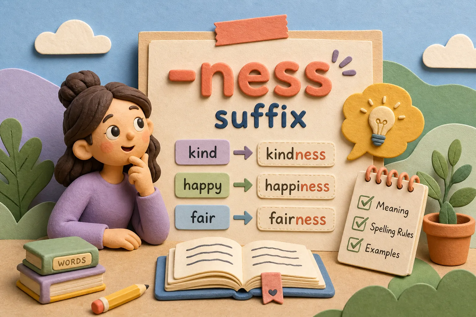 The -ness Suffix: Meaning, Spelling Rules, and Examples The -ness Suffix: Meaning, Spelling Rules, and Examples
