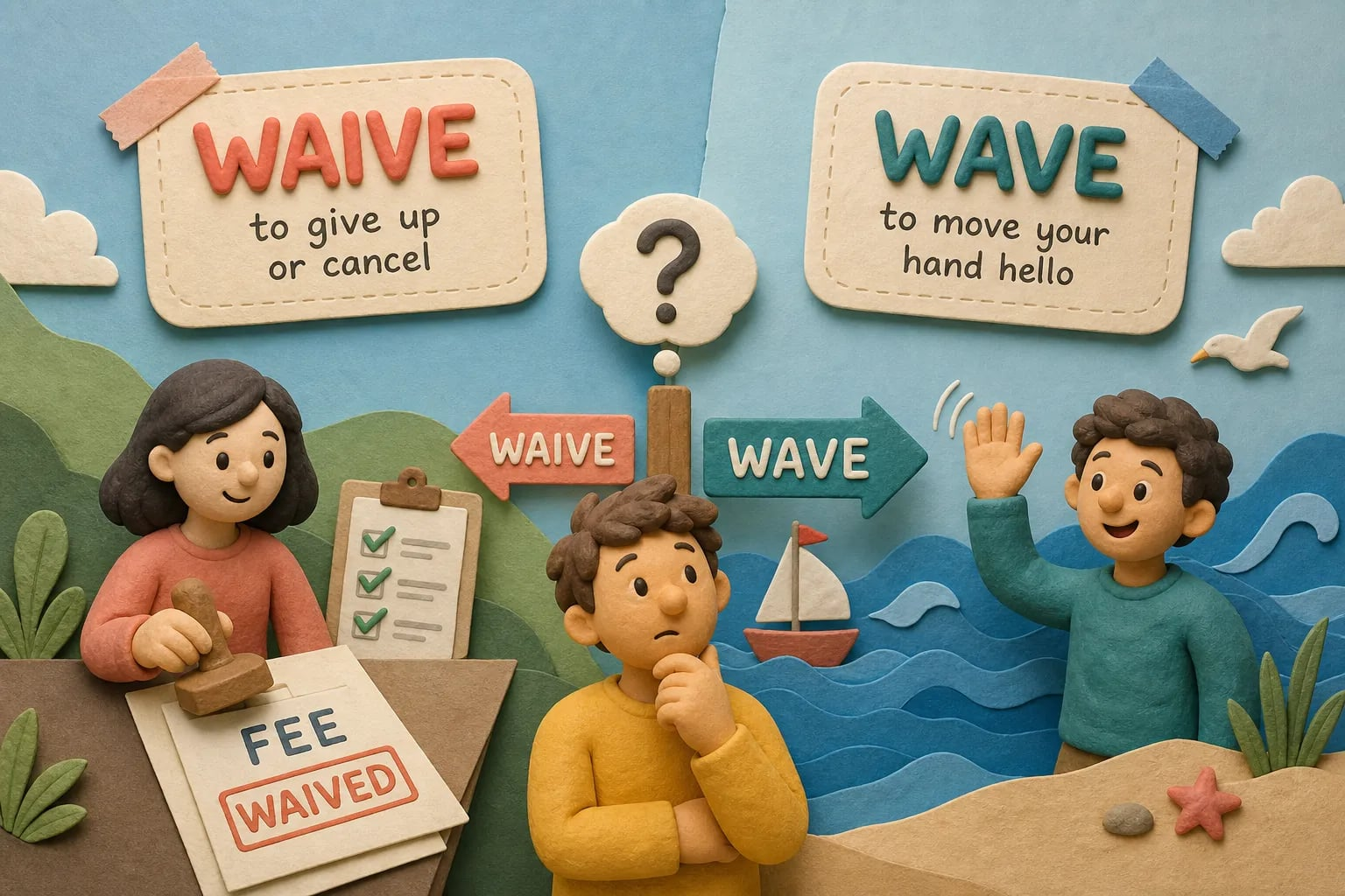Waive vs. Wave: Clear Rules to Stop Mixing Them Up Waive vs. Wave: Clear Rules to Stop Mixing Them Up